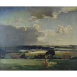 Teng Hiok Chiu (Chinese 1903-1971) - Oil on canvas - 'Distance in Essex', signed lower left and