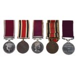 Three British Army Long Service and Good Conduct Medals awarded to 850483 Sergeant E Brown of the