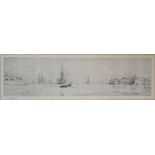 William Lionel Wyllie (1851-1931) - Signed etching - 'Portsmouth Harbour', signed lower left in