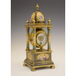 Late 19th/early 20th Century Austrian porcelain mantel clock, with white Arabic dial and single-