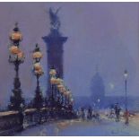 Robert 'Bob' Richardson (1938-) - Pastel - 'Evening, Pont Alexander, Paris', , signed lower right,