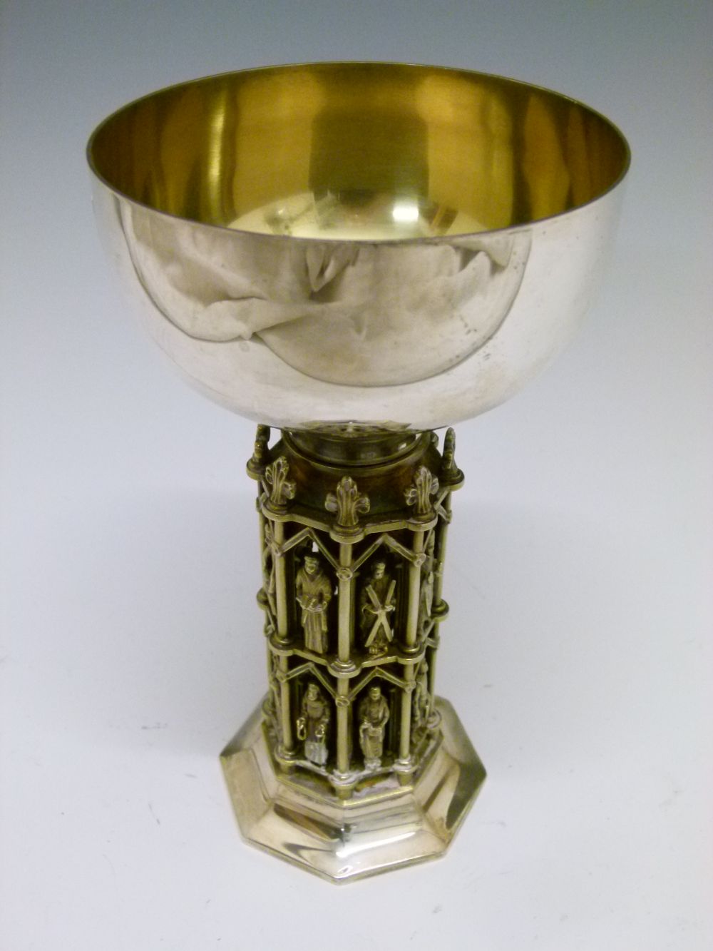 Local Interest - Limited edition 'Wells Cathedral' silver goblet, 224/800, London 1982, 17cm high, - Bild 4 aus 9