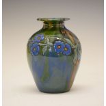 Elton Ware ovoid vase, decorated with foliage, on a mottled green and blue ground, base marked