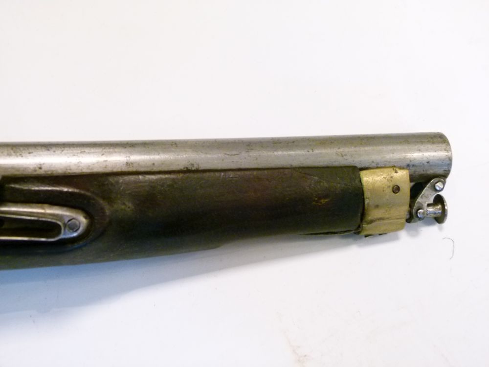 East India Company 12 bore full stocked flintlock holster pistol, circa 1840, the round steel barrel - Image 5 of 7