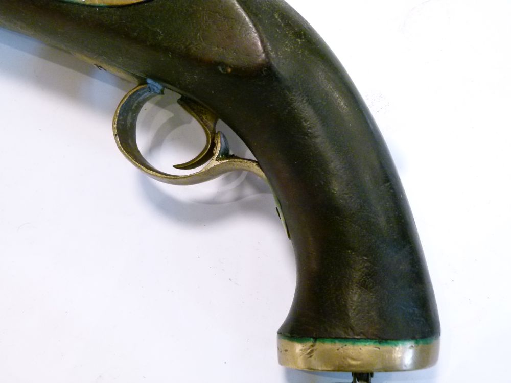 East India Company 12 bore full stocked flintlock holster pistol, circa 1840, the round steel barrel - Image 4 of 7