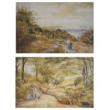 Julius Godet (fl.1884-1884) - Watercolour - Fairlight Glen, Hastings, signed, titled and dated