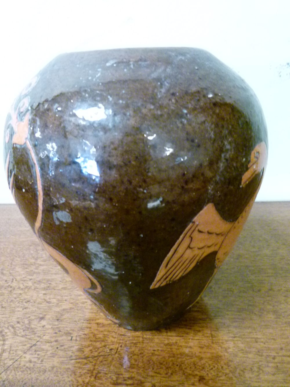 Charles Brannam, Barnstable - Rare mid Victorian dated slipware pottery jar and cover, the domed - Image 3 of 13