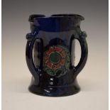 Elton Ware tyg, decorated with foliage, on a mottled green and blue ground, base with painted