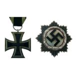 Third Reich German Cross, 'Silver', purported to have been found in burnt out barracks in