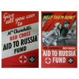 Posters - Give All You Can To Mrs Churchill's Red Cross 'Aid To Russia' Fund Appeal Poster, together