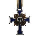 German Third Reich Cross of Honour of the German Mother Medal in bronze having blue and white enamel