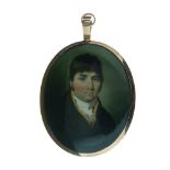 Attributed to John Comerford (Irish 1770-1832) - Portrait miniature of a gentleman wearing black