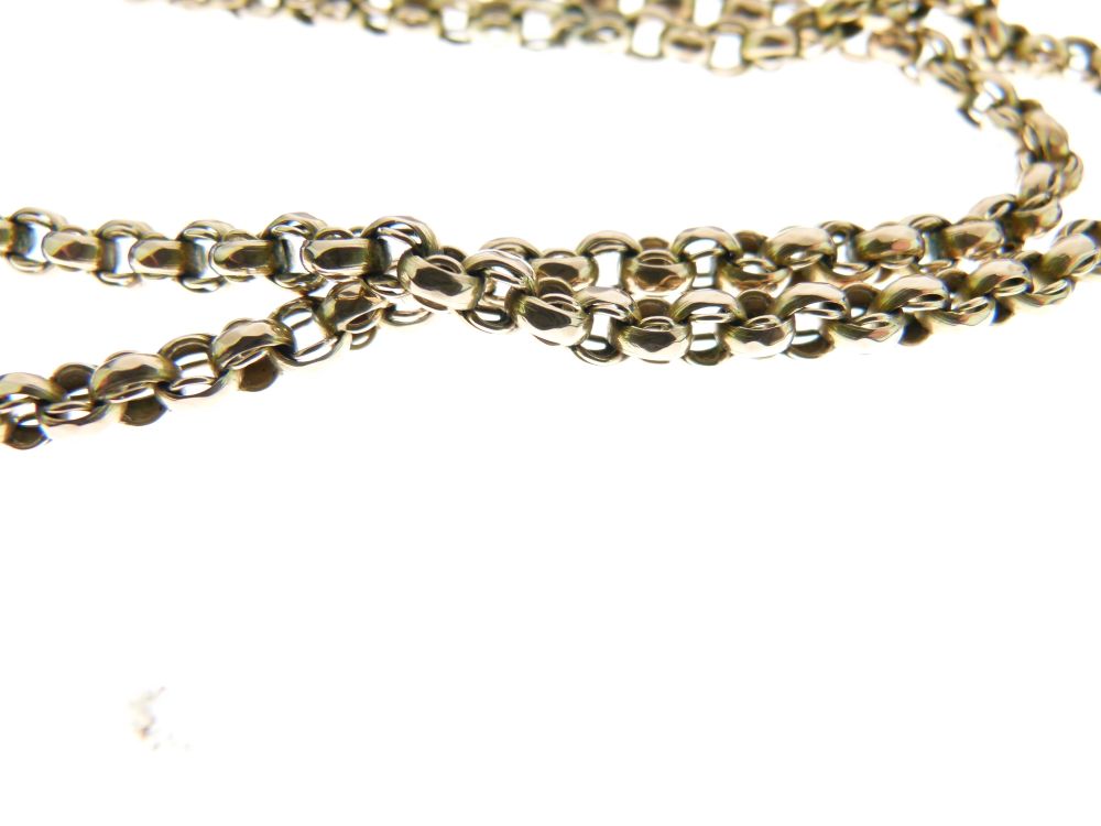 Guard chain, unmarked, 156cm long, 42g gross Condition: There are a few areas that have been - Image 3 of 3