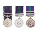 Two Elizabeth II General Service Medals awarded to 23472740 Corporal James Ganley of the Army