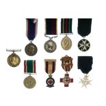 Mixed group of nine British medals, comprising St Johns Ambulance Long Service Medal awarded to