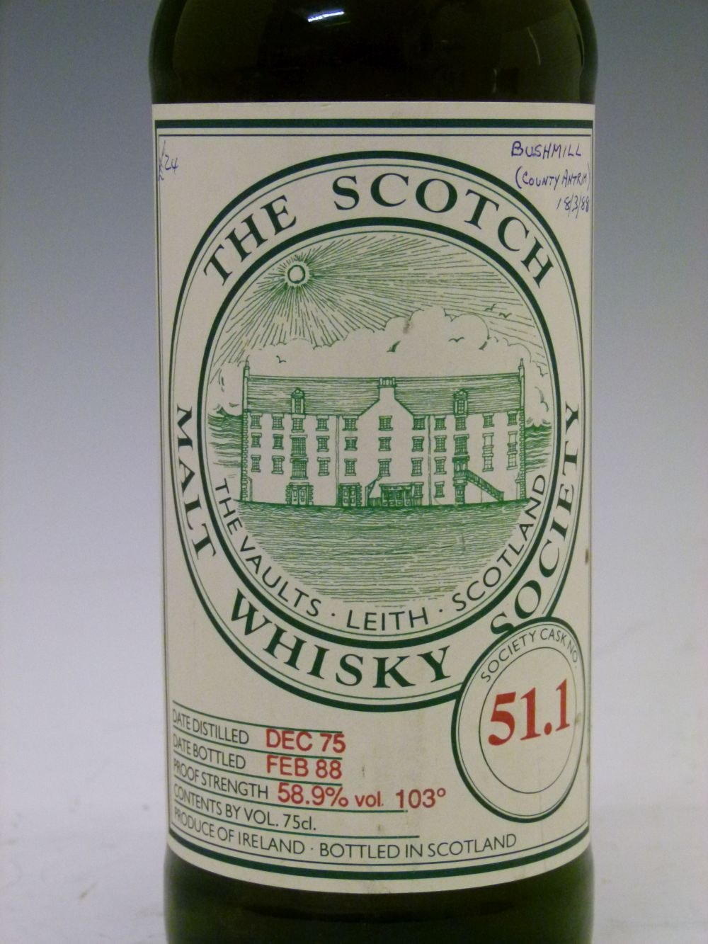 Scotch Malt Whisky Society (SMWS) Cask No. 51.1 (Bushmills) distilled December 75, bottled - Image 2 of 4