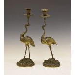 Pair of 19th Century bronze candlesticks, after a design by Thomas Abbott (d.1849), modelled in