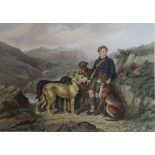 After Reg Taylor - 19th Century coloured engraving 'Ghillie and Deer-hounds', engraved by EG Hester,