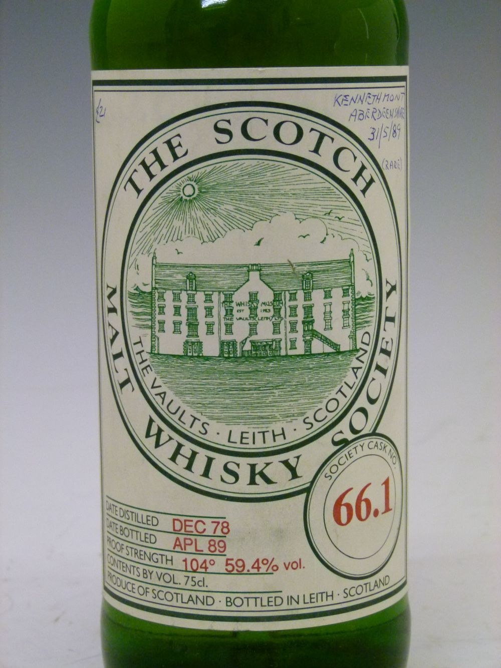 Scotch Malt Whisky Society (SMWS) Cask No. 66.1 (Ardmore) distilled December 78, bottled April 89, - Image 2 of 4