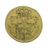 Gold Coin - Joao V 2 Escudos, 1734, Lisbon Mint, 7g Condition: Edge knock between 11 and 12, another