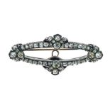 Late Victorian diamond brooch, of open oval form, detachable fitting, the sixty old and rose cuts