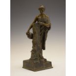 Andor Ruff (Hungarian, 1885-1951) - Early 20th Century cast patinated bronze of a female water