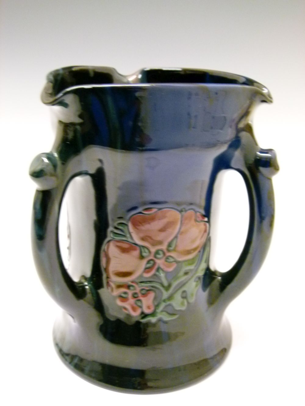 Elton Ware tyg, decorated with foliage, on a mottled green and blue ground, base with painted - Image 3 of 5