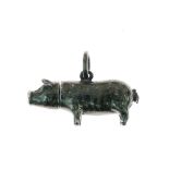 Victorian novelty propelling pencil, in the form of a pig, by Mordan & Co, the head pulling forward,