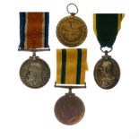 Two British First World War medal groups comprising War Medal and Victory Medal awarded to 1967