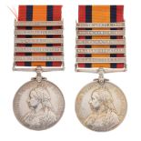 Two Victorian Queens South Africa Medals 1899-1902 awarded to 6264 Private E King of the Leinster