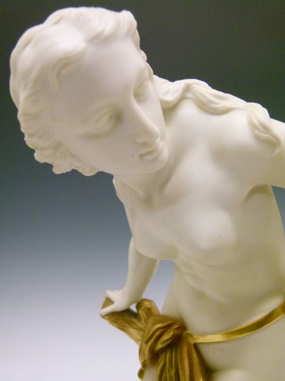 Royal Worcester figure - The Bather Surprised, after Sir Thomas Brock, modelled as a classical - Image 3 of 9