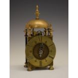 Rare late 17th/early 18th Century Italian brass and iron lantern or chamber clock with six-hour