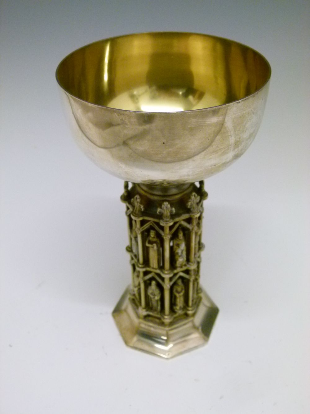 Local Interest - Limited edition 'Wells Cathedral' silver goblet, 224/800, London 1982, 17cm high, - Bild 3 aus 9