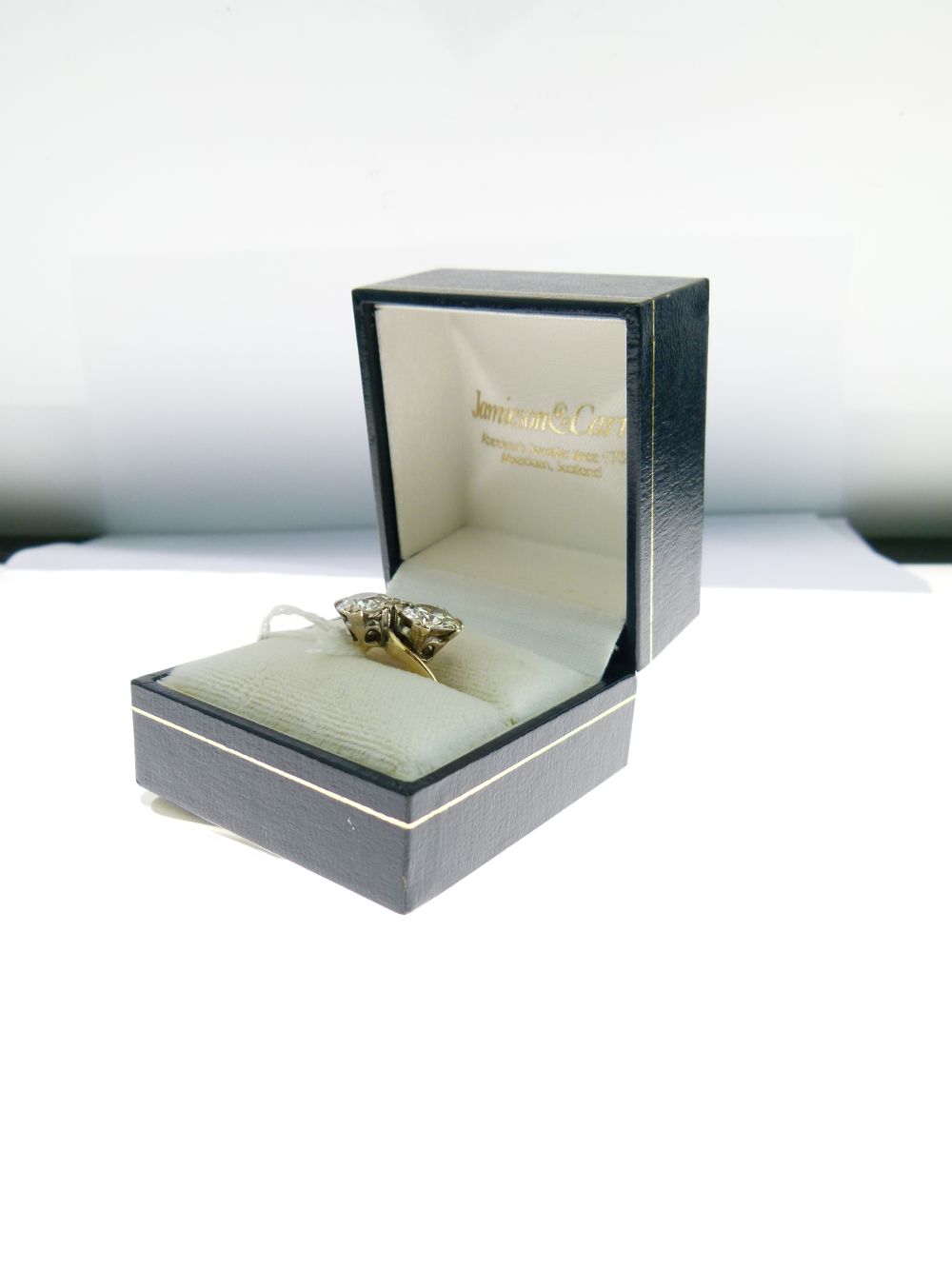 Two stone diamond 18ct gold crossover ring, the brilliant cuts calculated as weighing - Image 7 of 7