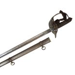 British pattern 1897 Infantry officer's sword, straight fullered blade, 32.5", etched with foliage