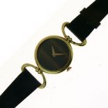 Baume & Mercier - Lady's 18ct gold wristwatch, the 'tigers-eye' dial with baton markers, movement