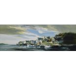 Michael Barnfather (1934-) - Oil on canvas - 'Impression of Fowey' (Cornwall), signed and dated '