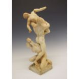 19th Century 'Grand Tour' souvenir carved alabaster figure group, of the Kidnapping (Rape) of the