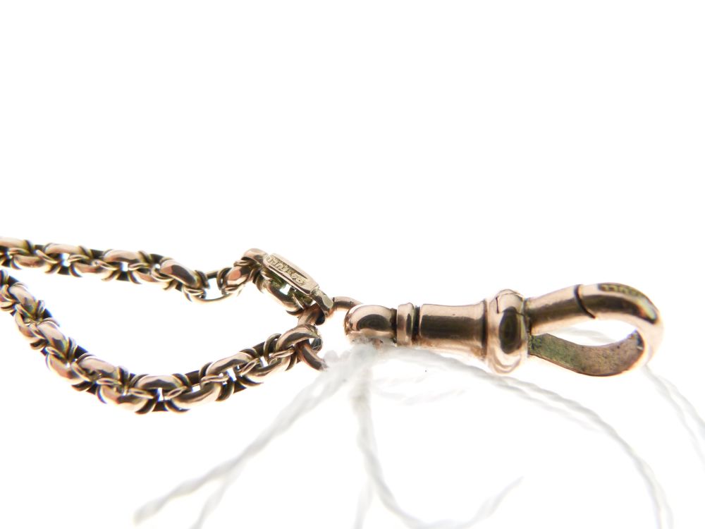 Guard chain, tagged '9c Full', of oval facetted belcher links, 148cm long, 27.5g gross Condition: No - Image 4 of 4