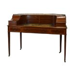 James Phillips, Bristol - Early 20th Century mahogany Carlton House writing desk, the curved super