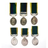 Four Elizabeth II Territorial Efficiency Medals awarded to 5619072 TPR C Granger of the Royal