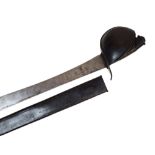Mid 19th Century Prussian Naval cutlass, the straight, single edged blade broadening towards the