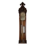 Victorian oak-cased Admiral Fitzroy's barometer, the silvered canted oval register plate reading