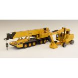 Two West German NZG Modelle die-cast model construction vehicles comprising: 'Grove' crane and Broxt