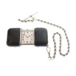 Movado - Ermeto self winding purse or pocket watch, the signed square dial with Arabic numerals,
