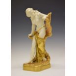 Royal Worcester figure - The Bather Surprised, after Sir Thomas Brock, modelled as a classical