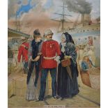 Boer War Interest - Coloured print - 'For England, Home & Beauty', 39cm x 33cm Condition: **