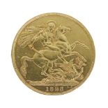 Gold Coin - George IV Double sovereign (£2 coin), 1823, first year of issue, with raised legend to