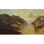 W.R. Whitby (19th Century) - Oil on canvas - The Avon Gorge with Clifton Suspension Bridge, signed