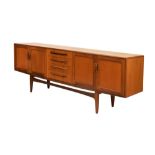 Modern Design - V.B. Wilkins for G-Plan teak sideboard fitted four drawers flanked by two pairs of